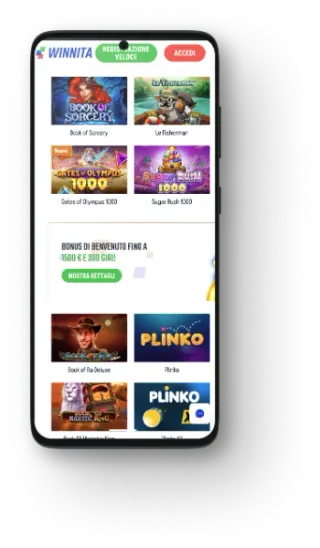 Seconda vista mobile di Winnita Casino